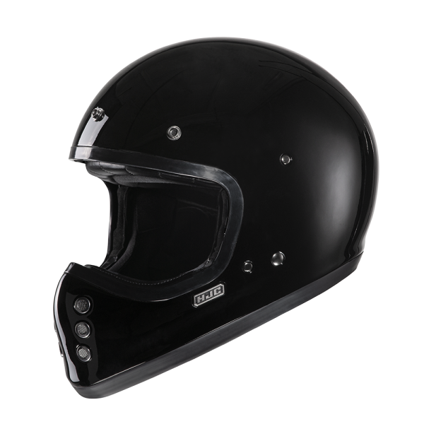 라이더마트,홍진 HJC V60 솔리드 블랙 SOLID BLACK 레트로 클래식 바이크 풀페이스 헬멧