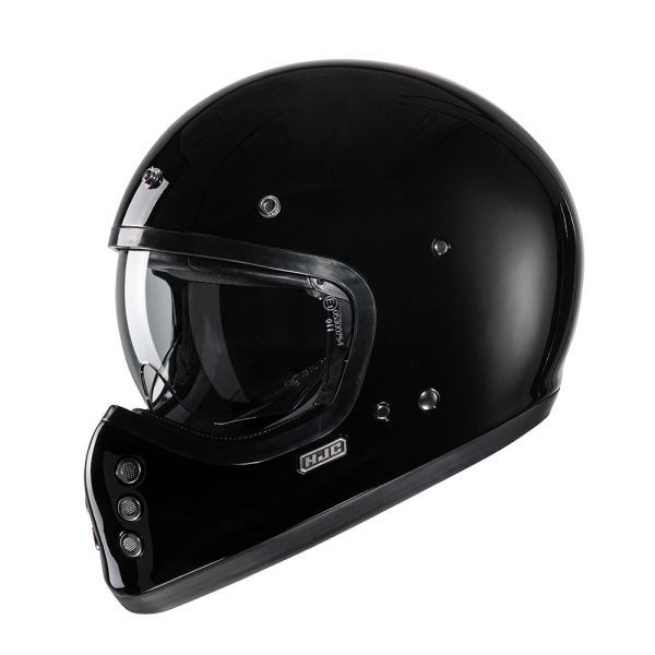 라이더마트,홍진 HJC V60 솔리드 블랙 SOLID BLACK 레트로 클래식 바이크 풀페이스 헬멧