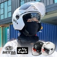 모토모아 MTM MT-22 블랙도그 UV차단 통풍 오픈페이스 헬멧 오토바이 안전모 화이트